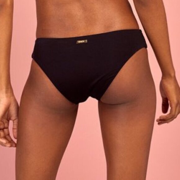 NWT Saha Swimwear black front binding triangle bikini top & bottom set - Picture 6 of 12